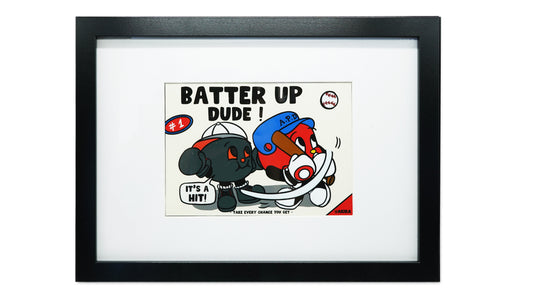Apple Dude & Dubby Dog Series -【BATTER UP DUDE！ 】Print With Frame