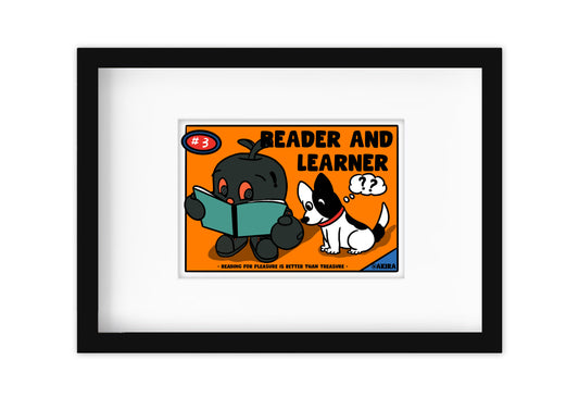 Apple Dude & Dubby Dog Series -【Reader_And_Learner 】Print With Frame